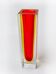 Red and yellow cubic Sommerso vase by Seguso, Murano, Italy, 1970
