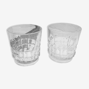 Paire verres à whisky verre ciselé