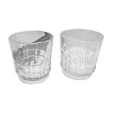 Pair of whisky glasses chiseled glass