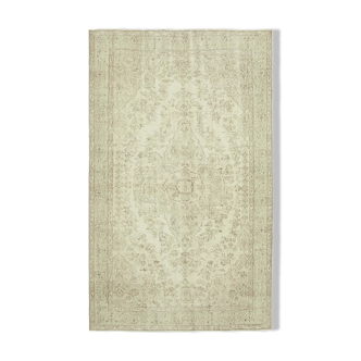 Handwoven vintage anatolian beige rug 178 cm x 291 cm