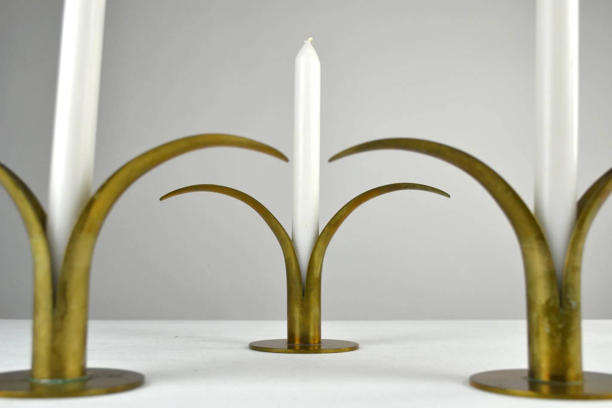 “Liljan” Candleholders — Ivar Ålenius-Björk for Ystad-Metall, Sweden, Late 1940s