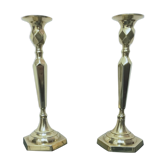 Pair of candle holders in gilded bronze art deco style