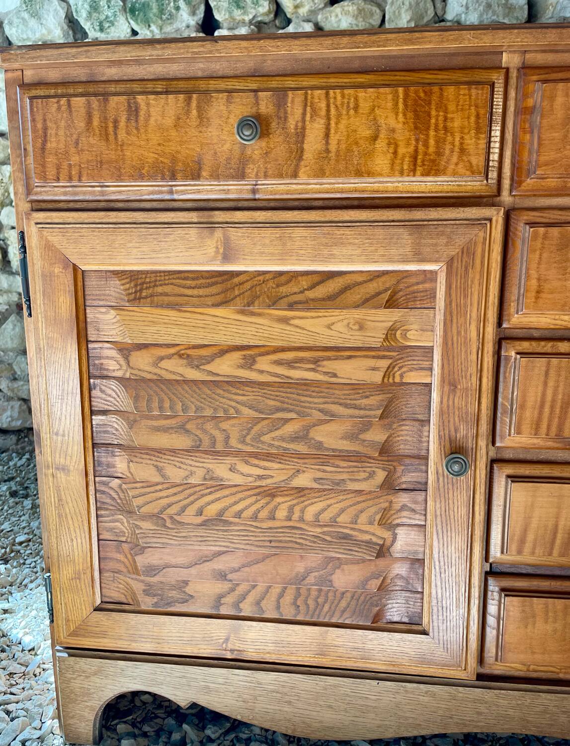 Low sideboard and jam cupboard set - solid wood