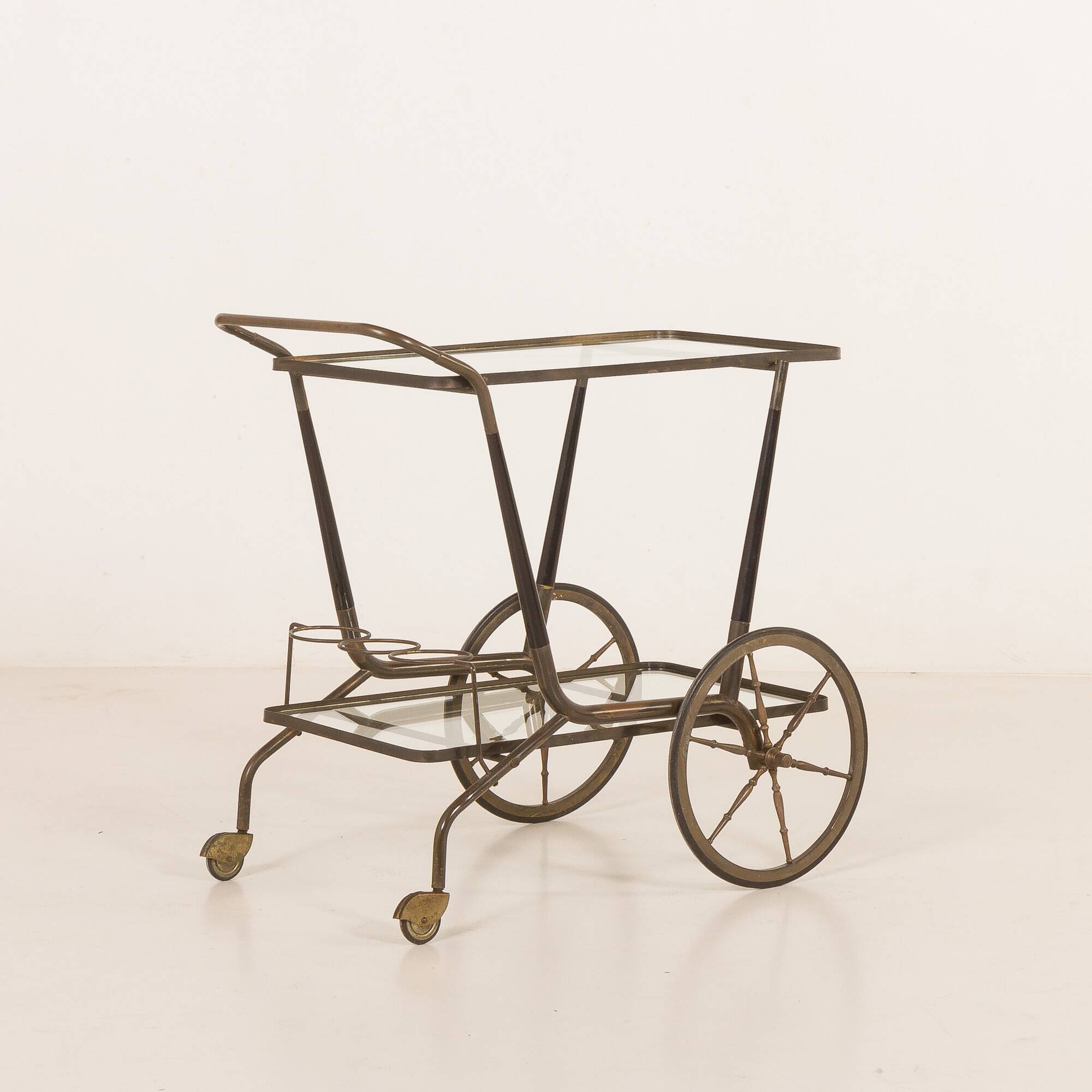 Chariot de bar italien des années 50, chariot de service attribué à Cesare Lacca.