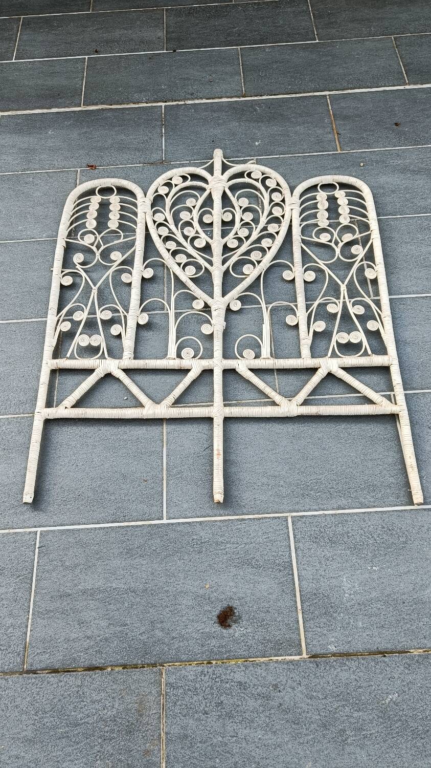 Peacock rattan headboard, 1970