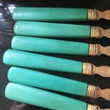 Set of brass dessert forks