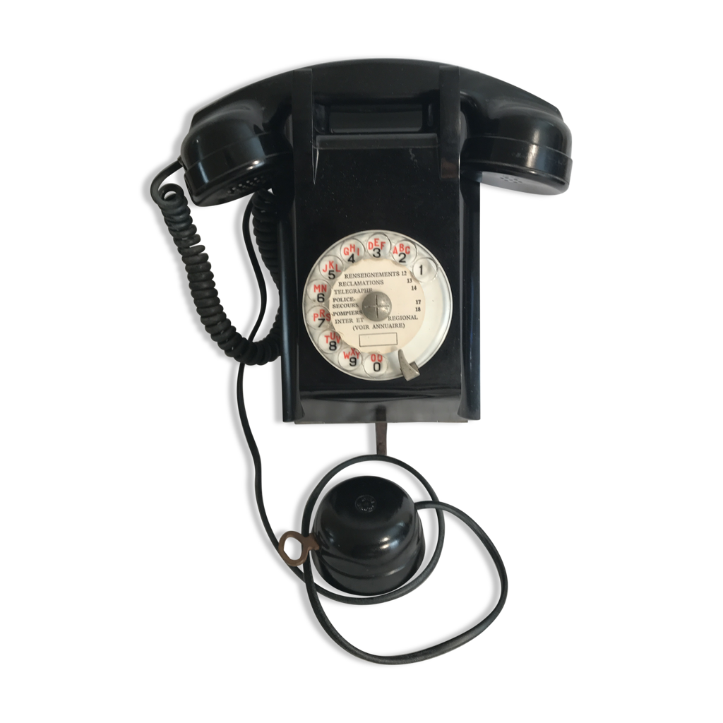Ancien Téléphone Mural TELIC – Poste MRA 03210 – Gris – Style PTT