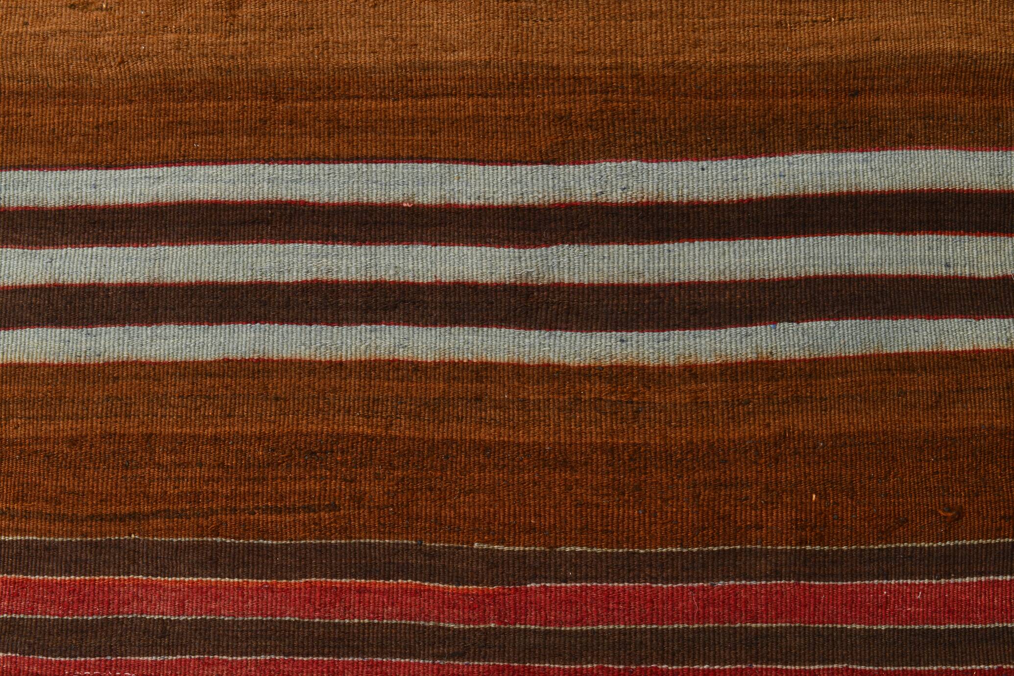 Tapis persan Kilim bordeaux et rouge, 75 x 387 cm