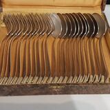 23-piece silver metal art deco cutlery set