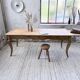 Farm table cherry wood with curved legs, 19th century.