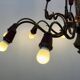 Large Burgundy brass chandelier with 15 arms, 1950, Italy