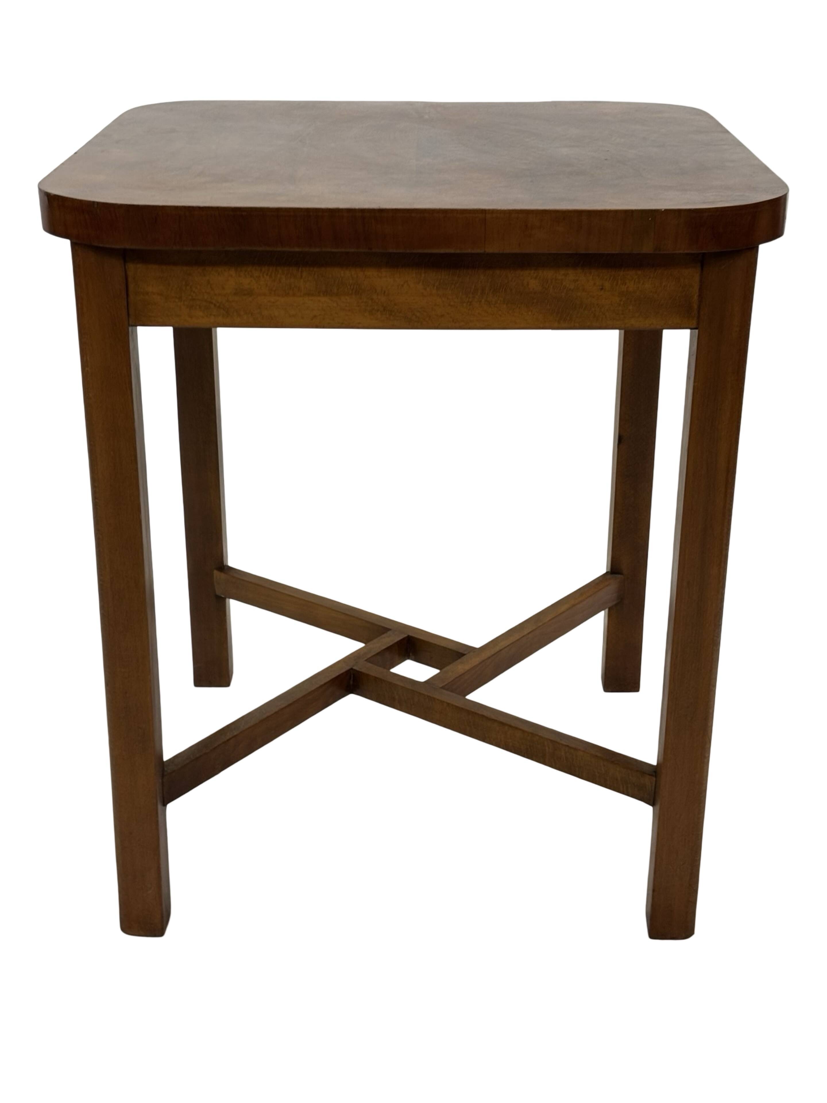 Art Deco side table walnut wood design 30's