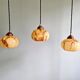 Trio de suspensions art déco en opaline marbrée, Scailmont, 1920-30