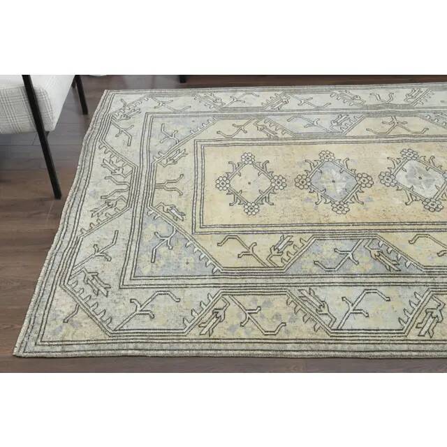 1970s Vintage Turkish Oushak Handmade Wool Cotton Orange Area Rug  170x263