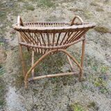 Rattan armchair with armrest