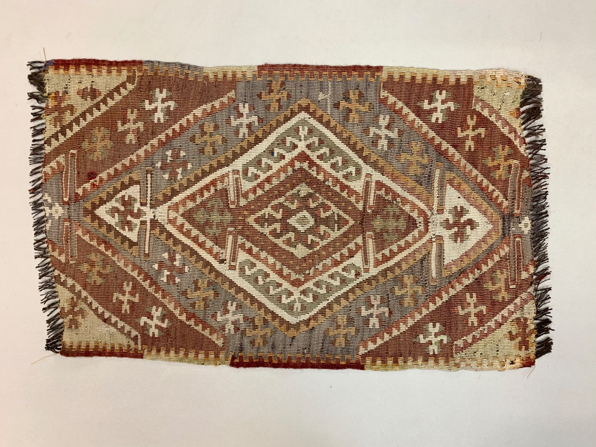 Vintage turkish kilim 78x48 cm shabby wool