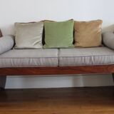 Lit de repos contemporain en wengé réalisé sur mesure