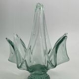 Large empty pocket/vintage fruit basket in blown glass
