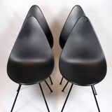 Set Of Four Dining Chairs Model 3110 Made In Black By Arne Jacobsen For Fritz Hansen From 2016s
