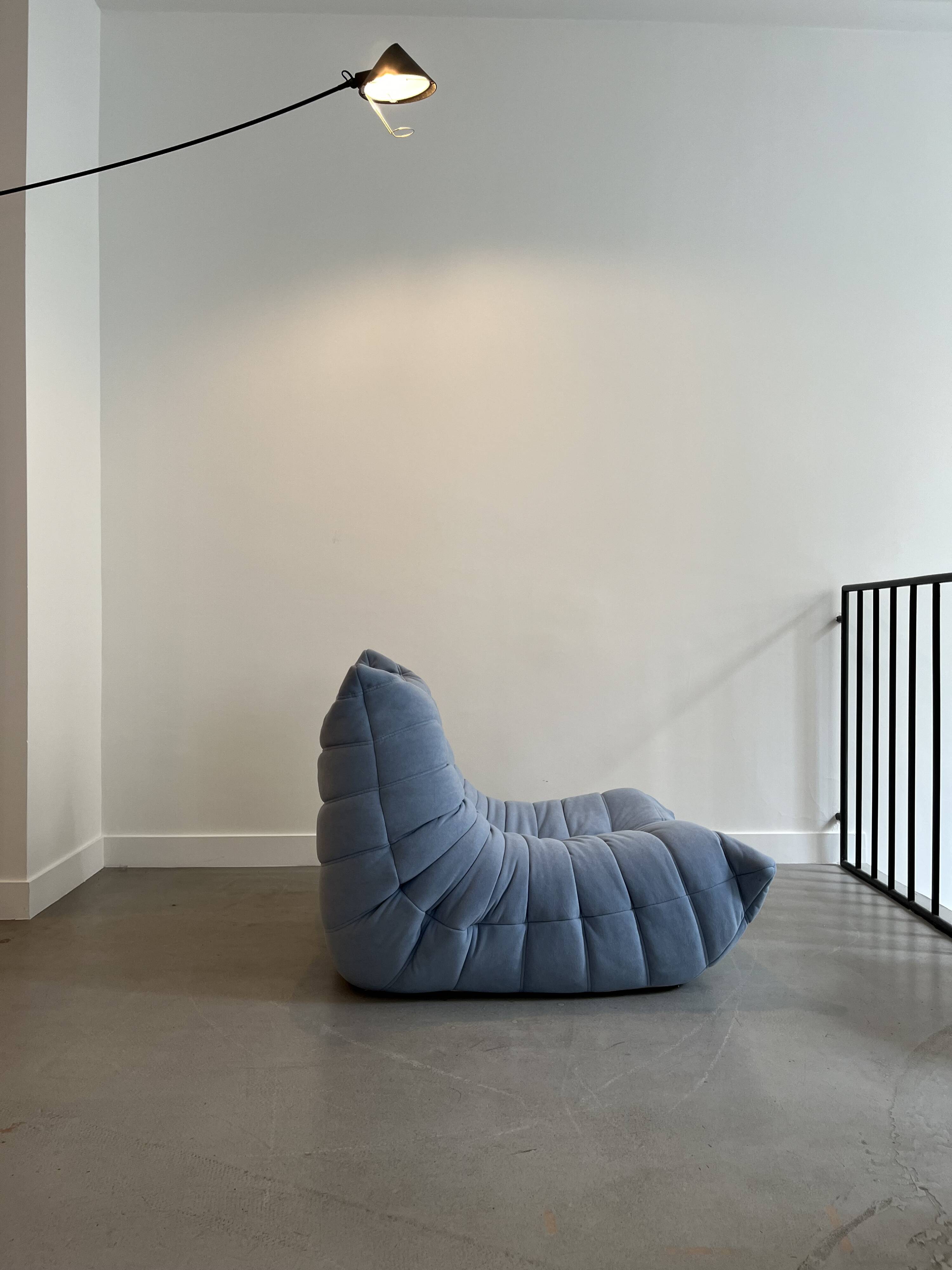 Blue Togo armchair by Michel Ducaroy for Ligne Roset