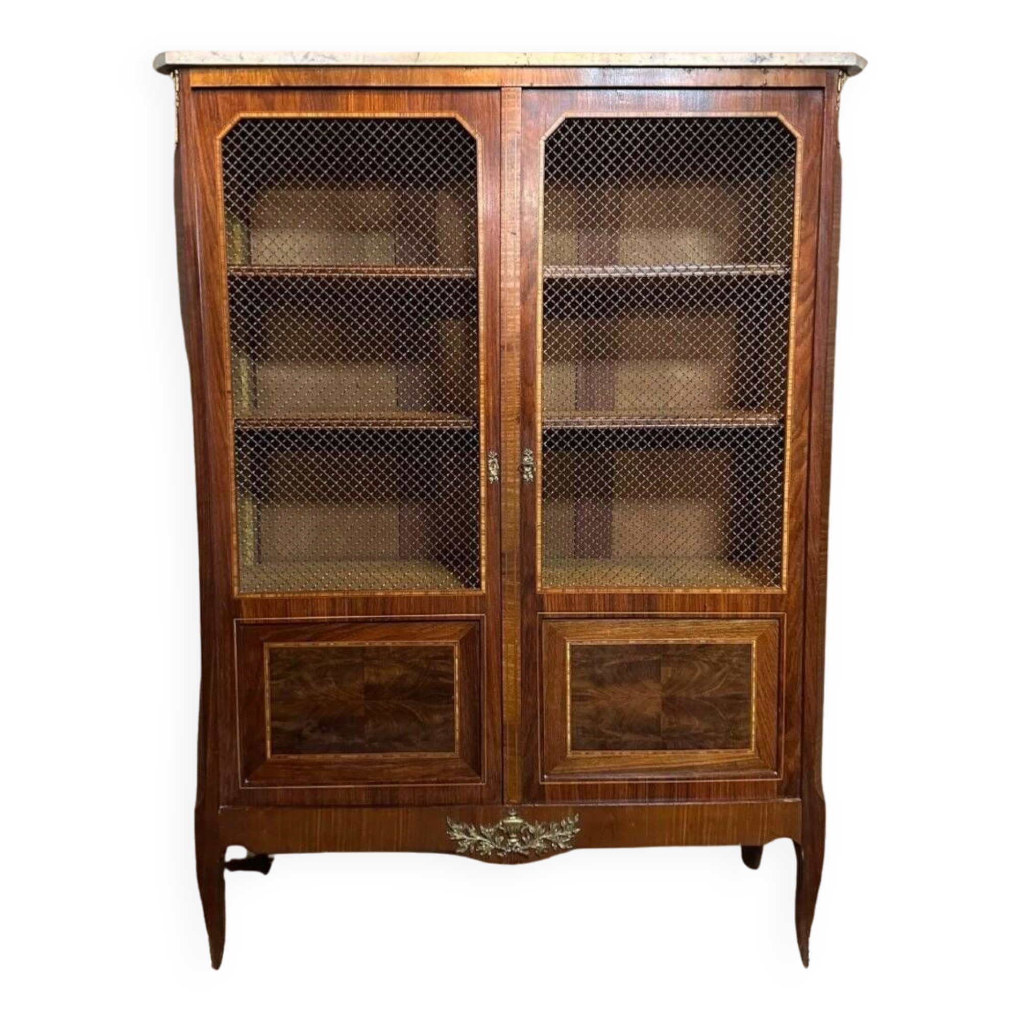 Louis XV - Louis XVI Transition Style Marquetry Bookcase
