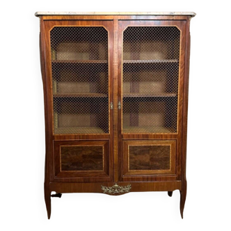Louis XV - Louis XVI Transition Style Marquetry Bookcase