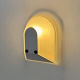 Pair of Tesi wall lights by Roberto Fiorato, Prisma, frosted glass Italy 1980