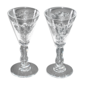 Set of 2 crystal liqueur glasses saint-louis micado 1930