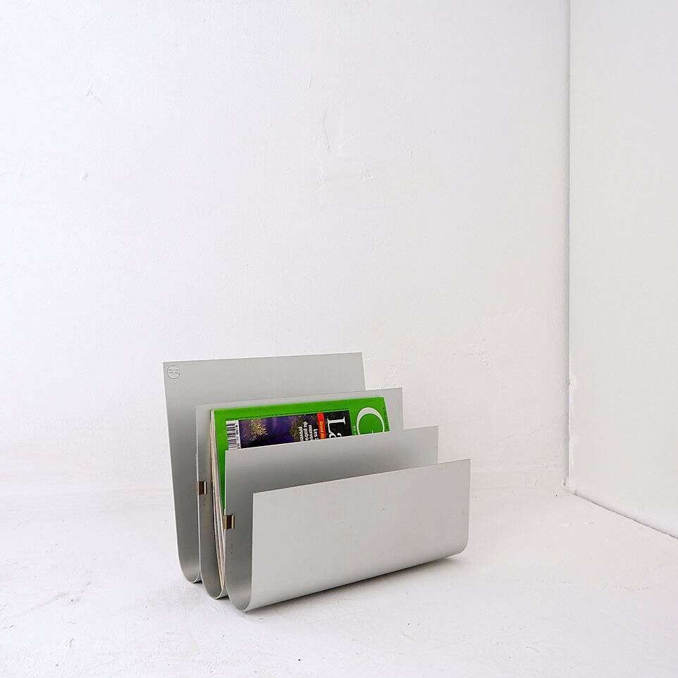 Aluminum Magazine Rack by Pierre Vandel for Espace Pierre Cardin, 1970s