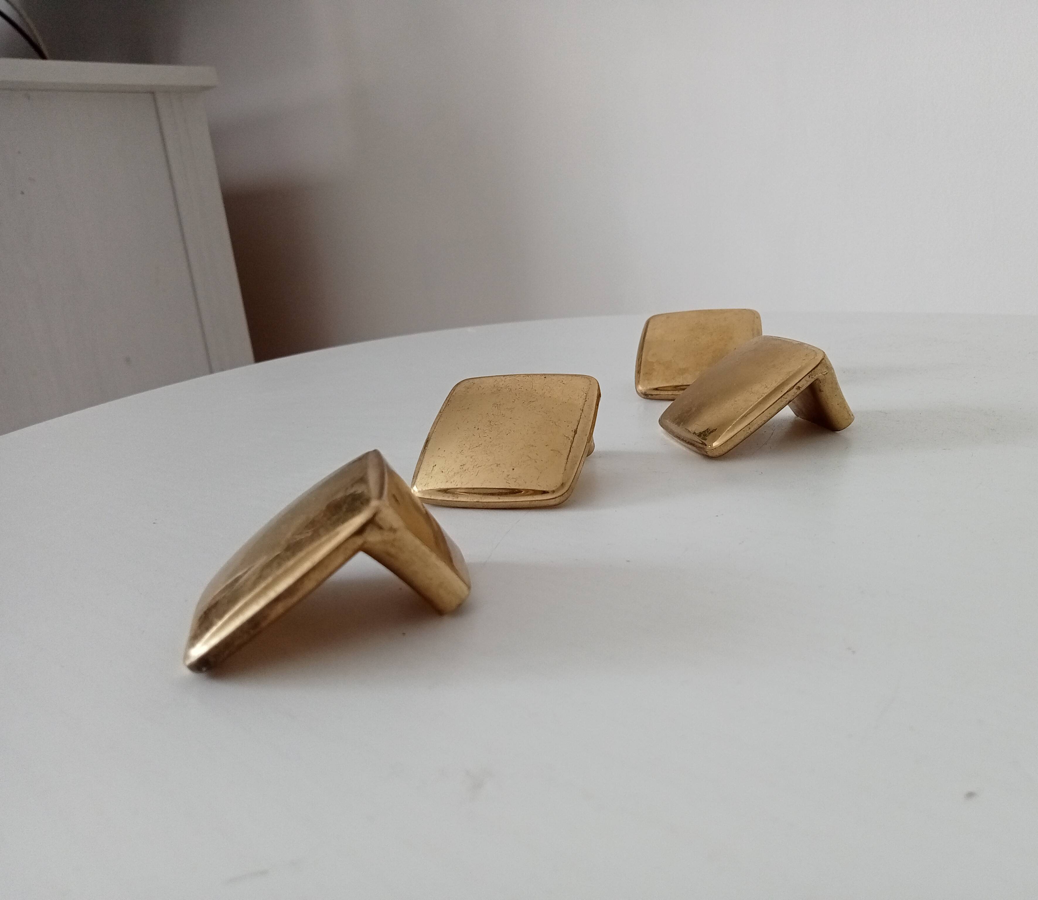 Vintage furniture handles in solid gilded brass
