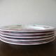 Kg luneville "réverbère" 5 flat plates earthenware hand-painted flowers ø25.5 cm