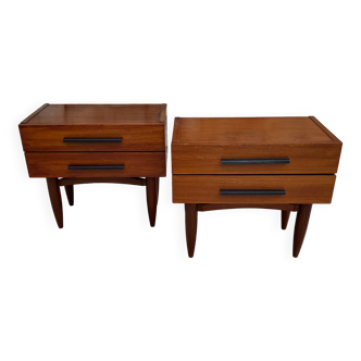 Pair of Scandinavian teak nightstands 1950s/60s