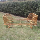 Pair of rattan beds