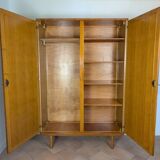 Wood and rattan wardrobe 60'