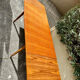 Scandinavian extendable dining table in teak veneer.