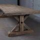 Farmhouse table in old solid oak, star-shaped legs 300 cm