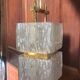 Suspension vintage chandelier brass and glass house Arlus