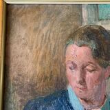 Portrait Oil on canvas "The e-reader"
