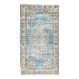 4x6 Sky Blue Orienta Classic Pattern Vintage Rug, 113x201Cm