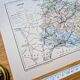 Printed in 1889, map of Sarthe. Authentic Vintage