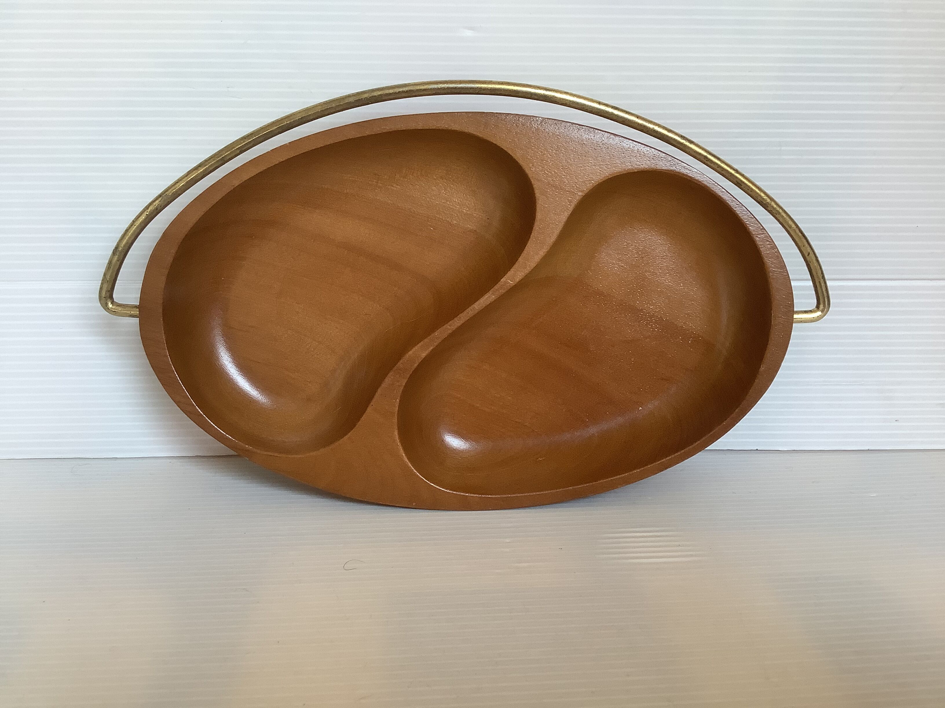 Yin and yang wooden catchall tray