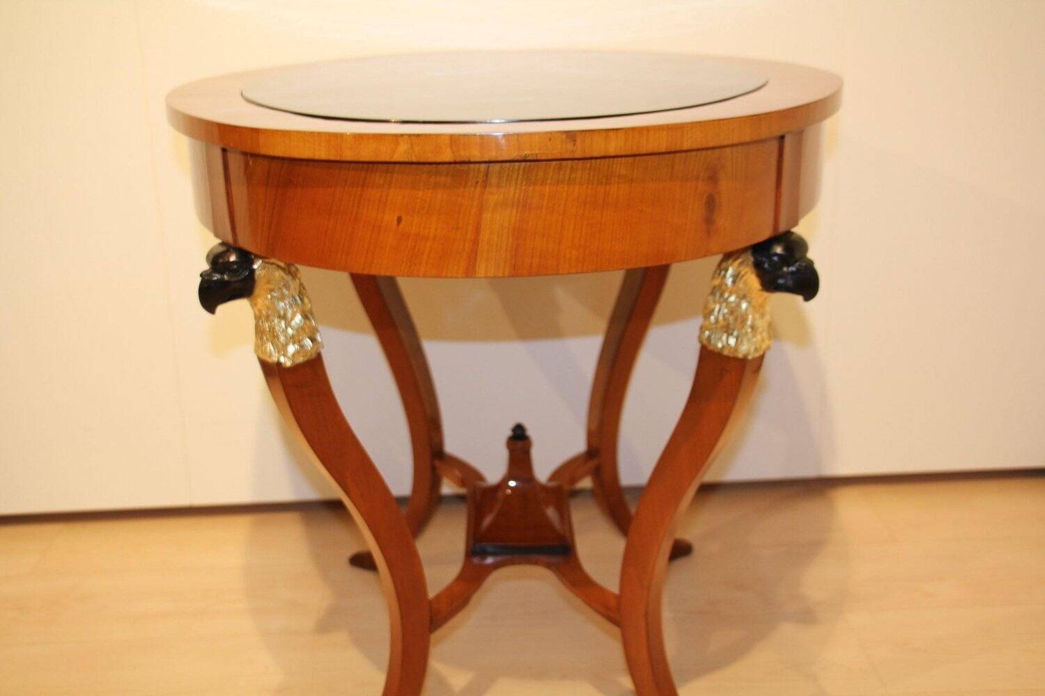 Biedermeier Cherry Veneer Gold-Leaf Center Table, Austria, 1820s