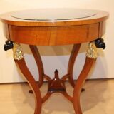 Biedermeier Cherry Veneer Gold-Leaf Center Table, Austria, 1820s