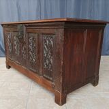Old gothic oak chest