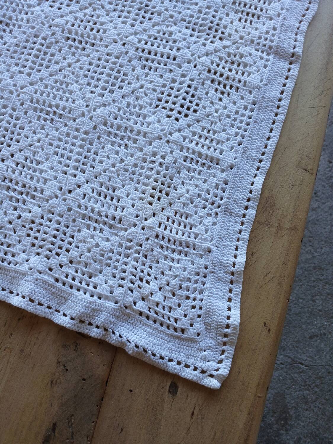 Handmade crochet antique pillowcase
