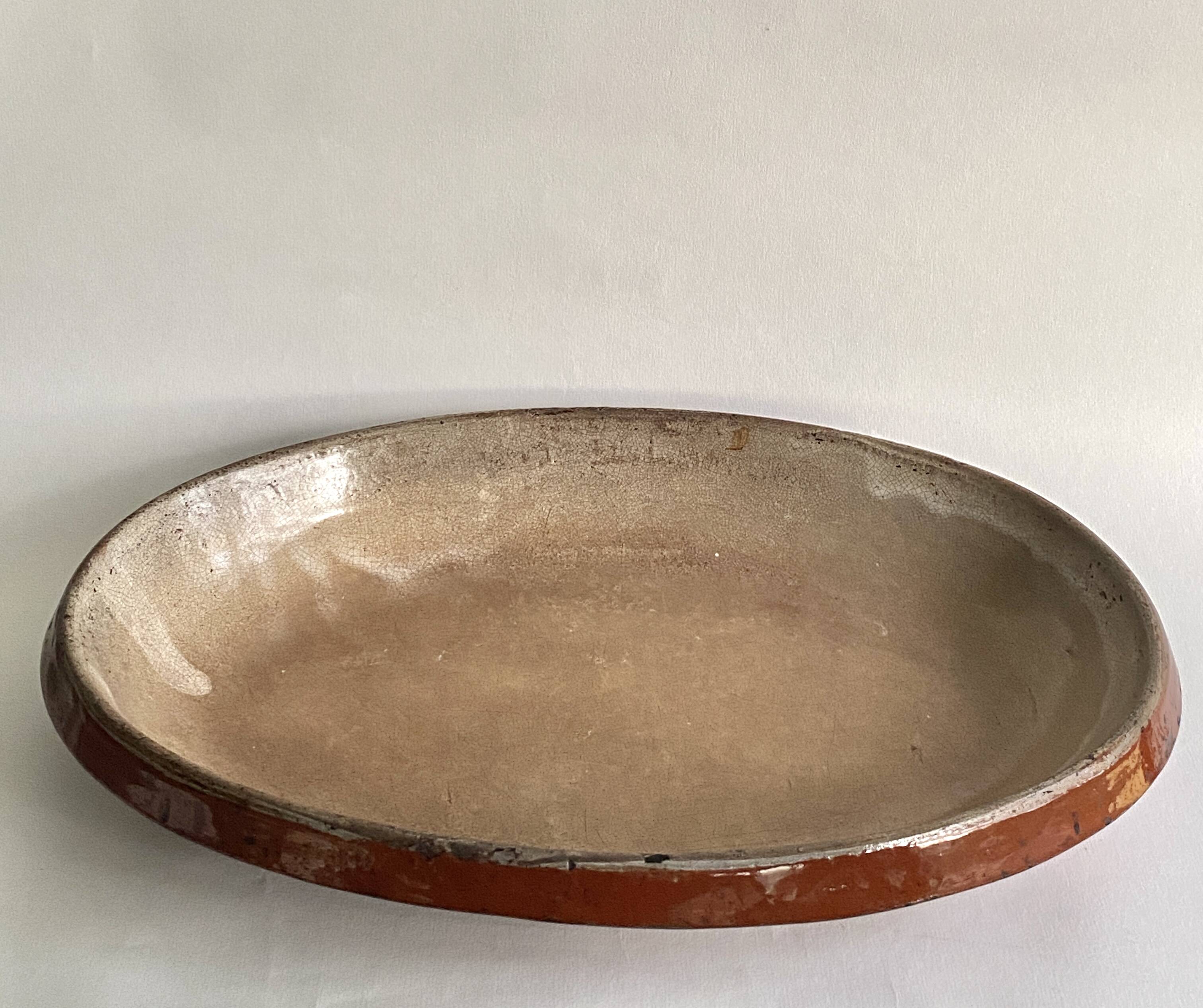 Glazed terracotta dish 1900