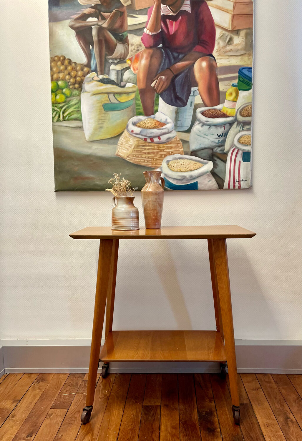 Table serving legs vintage compass 1950