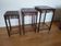3 tables gigognes chinoises en bois et laiton