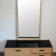 Dressing table 60s black wood and smoked glass