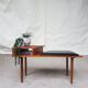 Vtg Mid Century Teak Vinyl Hallway Telephone Chair Table Bench Stool Danish 70s